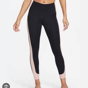 Nike Black and Pink Dri-fit 7/8 Leggings
